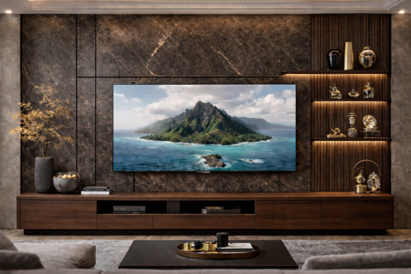 Verde Lux Media Wall Dark Walnut Color Verde Lux Media Wall Dark Walnut Color