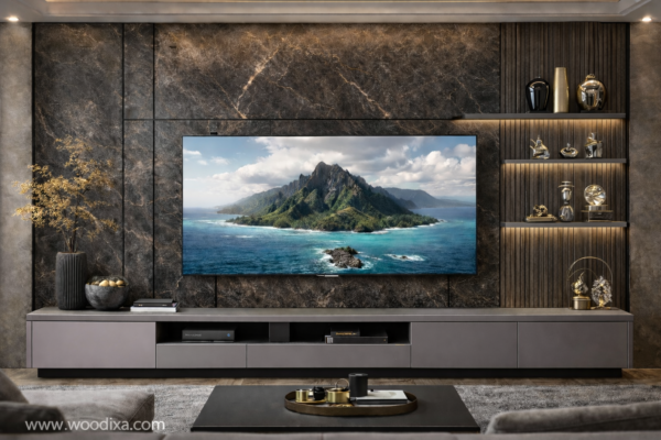 Verde Lux Media Wall Warm Grey Color Verde Lux Media Wall Warm Grey Color