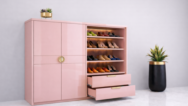 Verde Lux Shoe Rack Blush Pink Color