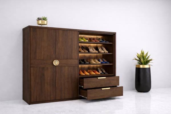 Verde Lux Shoe Rack Dark Walnut Color Verde Lux Shoe Rack Dark Walnut Color