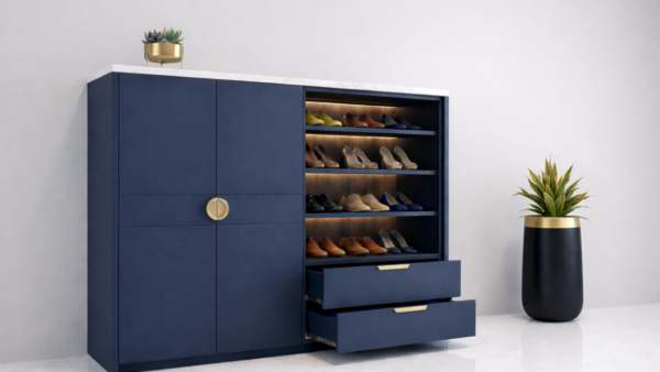 Verde Lux Shoe Rack Navy Blue Color