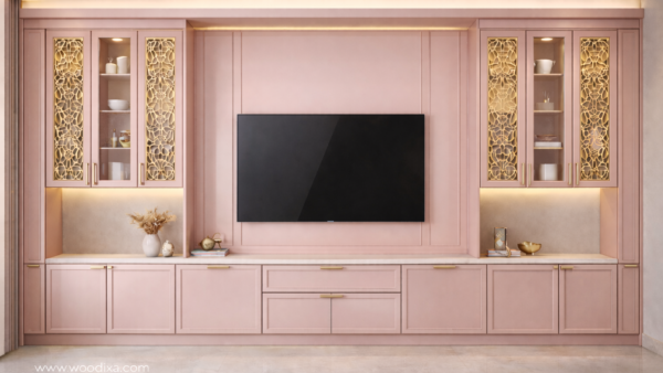 Zaara Media Wall Blush Pink Color