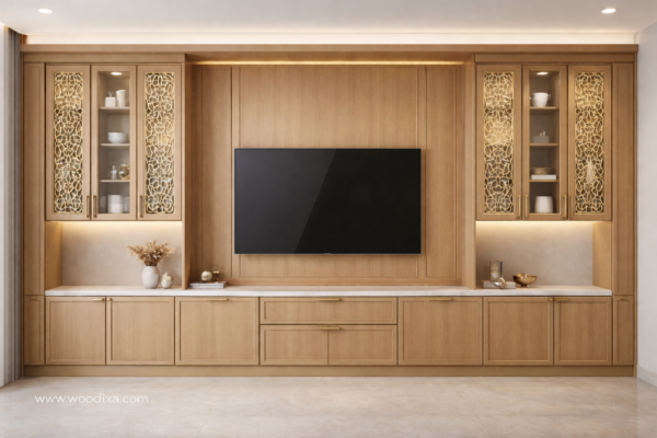 Zaara Media Wall Natural Oat Color Zaara Media Wall Natural Oat Color