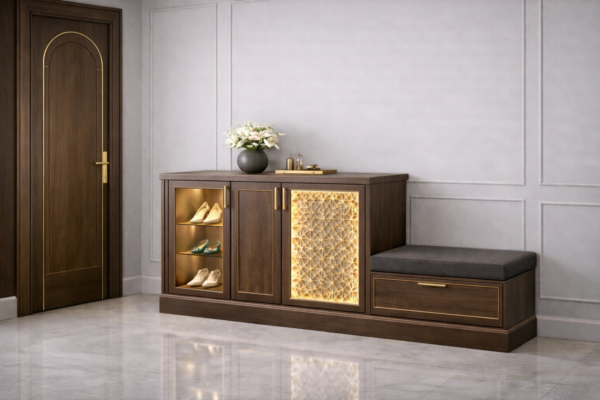 Zaara Shoe Rack Dark Walnut Color Zaara Shoe Rack Dark Walnut Color