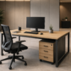 Axis Workstation Perspective Natural Oat Matte Black Color Axis Workstation Perspective Natural Oat Matte Black Color