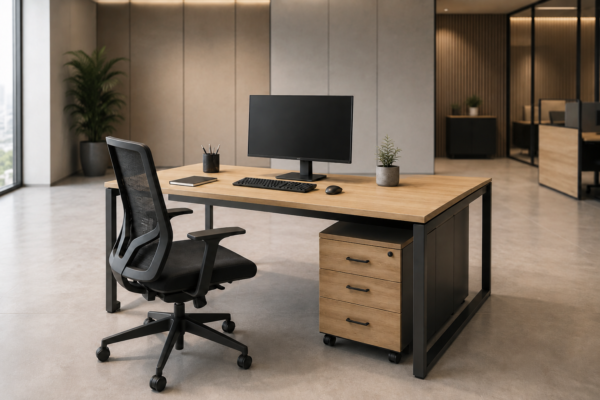 Axis Workstation Perspective Natural Oat Matte Black Color Axis Workstation Perspective Natural Oat Matte Black Color