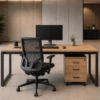 Axis Workstation Rear Natural Oat Matte Black Color Axis Workstation Rear Natural Oat Matte Black Color