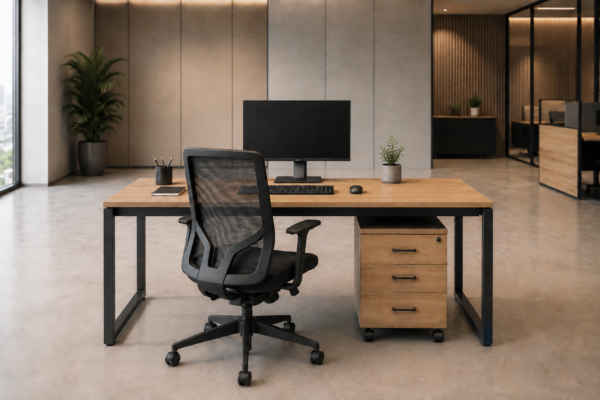 Axis Workstation Rear Natural Oat Matte Black Color Axis Workstation Rear Natural Oat Matte Black Color