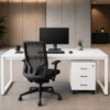 Axis Workstation Rear Pure White Matte Black Color Axis Workstation Rear Pure White Matte Black Color