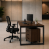 Axis Workstation Side Darkwalnut Matte Black Color Axis Workstation Side Darkwalnut Matte Black Color