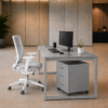 Axis Workstation Side Metallic Grey Matte Black Color Axis Workstation Side Metallic Grey Matte Black Color