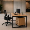 Axis Workstation Side Natural Oat Matte Black Color Axis Workstation Side Natural Oat Matte Black Color