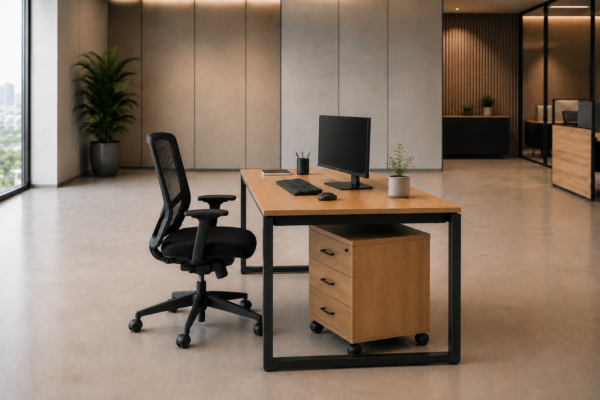 Axis Workstation Side Natural Oat Matte Black Color Axis Workstation Side Natural Oat Matte Black Color