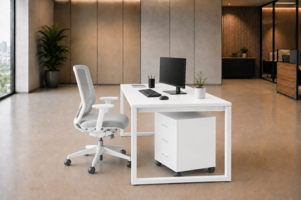 Axis Workstation Side Pure White Matte Black Color Axis Workstation Side Pure White Matte Black Color