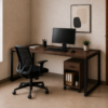 Nexus Workstation Perspective Corner Placement Dark Walnut Matte Black Color Nexus Workstation Perspective Corner Placement Dark Walnut Matte Black Color