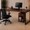 Nexus Workstation Perspective Dark Walnut Matte Black Color Nexus Workstation Perspective Dark Walnut Matte Black Color