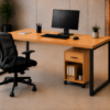 Nexus Workstation Perspective Natural Oat Matte Black Color Nexus Workstation Perspective Natural Oat Matte Black Color
