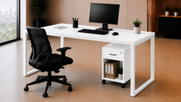 Nexus Workstation Perspective Pure White Matte Black Color Nexus Workstation Perspective Pure White Matte Black Color