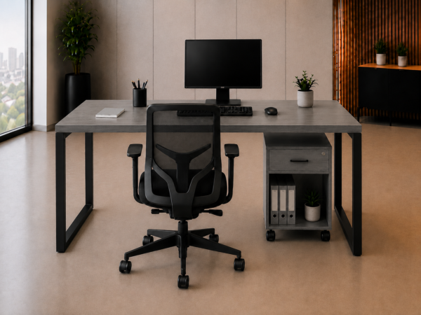 Nexus Workstation Rear View Metallic Grey Matte Black Color Nexus Workstation Rear View Metallic Grey Matte Black Color