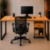 Nexus Workstation Rear View Natural Oat Matte Black Color Nexus Workstation Rear View Natural Oat Matte Black Color