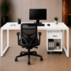 Nexus Workstation Rear View Pure White Matte Black Color Nexus Workstation Rear View Pure White Matte Black Color
