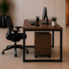 Nexus Workstation Side View Dark Walnut Matte Black Color Nexus Workstation Side View Dark Walnut Matte Black Color