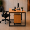 Nexus Workstation Side View Natural Oat Matte Black Color Nexus Workstation Side View Natural Oat Matte Black Color