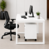 Nexus Workstation Side View Pure White Matte Black Color Nexus Workstation Side View Pure White Matte Black Color