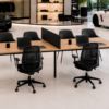 Orion Workstation 2 Person Perspective View Natural Oat Matte Black Color Orion Workstation 2 Person Perspective View Natural Oat Matte Black Color