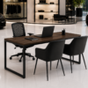 Orion Workstation Front Perspective View Dark Walnut Matte Black Color Orion Workstation Front Perspective View Dark Walnut Matte Black Color