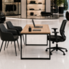 Orion Workstation Side View Natural Oat Matte Black Color Orion Workstation Side View Natural Oat Matte Black Color