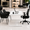 Orion Workstation Side View Pure White Matte Black Color Orion Workstation Side View Pure White Matte Black Color