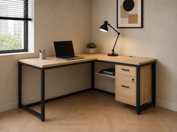 Vectra Workstation Perspective Natural Oat Matte Black Color Vectra Workstation Perspective Natural Oat Matte Black Color