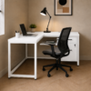 Vectra Workstation Side View Pure White Matte Black Color Vectra Workstation Side View Pure White Matte Black Color