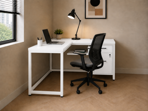 Vectra Workstation Side View Pure White Matte Black Color Vectra Workstation Side View Pure White Matte Black Color