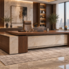Altura Executive Desk Dark Walnut Angled View Islamabad Pakistan