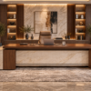 Altura Executive Desk Dark Walnut Front View Islamabad Pakistan