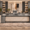 Altura Executive Desk Metallic Grey Front View Islamabad Pakistan