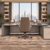 Altura Executive Desk Metallic Grey Rear View Islamabad Pakistan