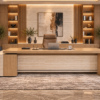 Altura Executive Desk Natural Oat Front View Islamabad Pakistan