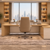 Altura Executive Desk Natural Oat Rear View Islamabad Pakistan