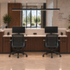 Altura Reception Desk Dark Walnut Rear View Altura Reception Desk Dark Walnut Rear View