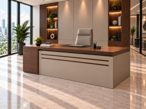 Axis Executive Desk Dark Walnut Angled View Islamabad Pakistan Axis Executive Desk Dark Walnut Angled View Islamabad Pakistan