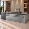 Axis Executive Desk Metallic Grey Angled View Islamabad Pakistan Axis Executive Desk Metallic Grey Angled View Islamabad Pakistan