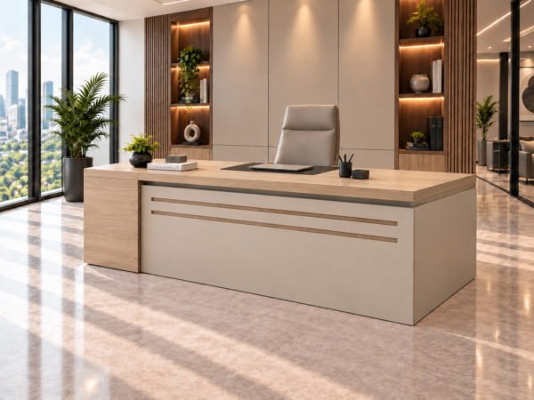 Axis Executive Desk Natural Oat Angled View Islamabad Pakistan Axis Executive Desk Natural Oat Angled View Islamabad Pakistan