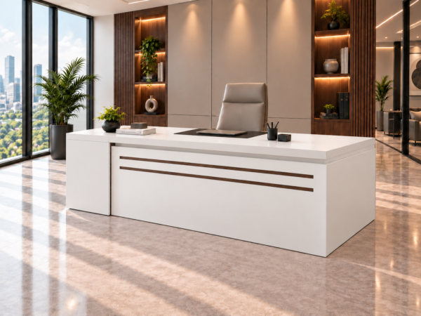 Axis Executive Desk White Angled View Islamabad Pakistan Axis Executive Desk White Angled View Islamabad Pakistan