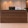Axis Reception Desk Dark Walnut Front View Axis Reception Desk Dark Walnut Front View
