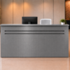 Axis Reception Desk Metallic Grey Front View Axis Reception Desk Metallic Grey Front View