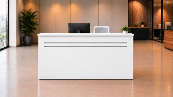 Axis Reception Desk White Front View Axis Reception Desk White Front View