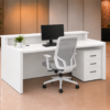 Axis Reception Desk White Rear View Axis Reception Desk White Rear View
